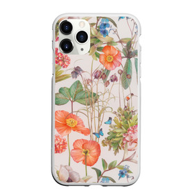 Чехол для iPhone 11 Pro матовый с принтом Цветы в Петрозаводске, Силикон |  | Тематика изображения на принте: 2020 | бабочки | летний принт | лето | листья | повседневный принт | цветной принт | цветы | ягоды