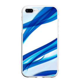 Чехол для iPhone 7Plus/8 Plus матовый с принтом STRIPES BLUE в Петрозаводске, Силикон | Область печати: задняя сторона чехла, без боковых панелей | abstract | abstraction | geometry | line | pattern | psy | абстрактный | абстракция | геометрия | краски | кубики | линии | неоновые | неоновый | психоделика | текстура