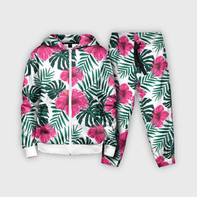 Детский костюм 3D с принтом Гавайский гибискус в Петрозаводске,  |  | flower | hawaii | hibiscus | palms | summer | sun | ботаника | гаваи | гавайи | гавайка | гавайская | гибискус | красочная | летняя | лето | листья | отдых | отпуск | пальма | пальмы | пляж | растения | символ
