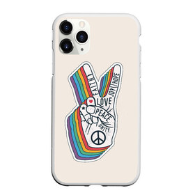 Чехол для iPhone 11 Pro матовый с принтом PEACE and LOVE (Z) в Петрозаводске, Силикон |  | Тематика изображения на принте: hope | love | peace | два пальца | жесть | знак | любить | любовь | мир | радуга | хипи | хиппи