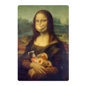 Магнитный плакат 2Х3 с принтом Мона Лиза на карантине в Петрозаводске, Полимерный материал с магнитным слоем | 6 деталей размером 9*9 см | Тематика изображения на принте: covid | живопись | искусство | карантин | картина | коронавирус | мона лиза