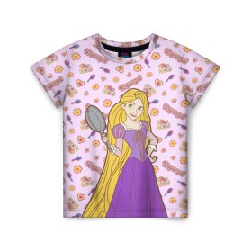 Детская футболка 3D с принтом Tangled Disney Princess в Петрозаводске, 100% гипоаллергенный полиэфир | прямой крой, круглый вырез горловины, длина до линии бедер, чуть спущенное плечо, ткань немного тянется | disney princess | tangled | vdkimel | рапунцель