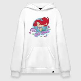 Худи SuperOversize хлопок с принтом The Little Mermaid Ariel в Петрозаводске, 70% хлопок, 30% полиэстер, мягкий начес внутри | карман-кенгуру, эластичная резинка на манжетах и по нижней кромке, двухслойный капюшон
 | ariel | disney princess | the little mermaid | vdkimel | ариэль | русалочка