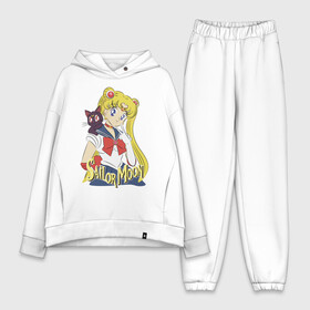 Женский костюм хлопок Oversize с принтом Sailor Moon  Luna в Петрозаводске,  |  | cat | girl | kitty | luna | moon | sailor moon | sailormoon | девочка | кот | котик | котэ | кошка | луна | мультяшка | сейлормун | сэйлор мун