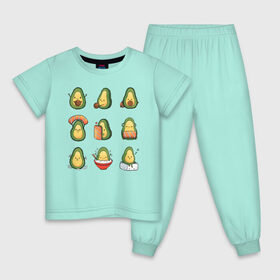 Детская пижама хлопок с принтом Life Avocado в Петрозаводске, 100% хлопок |  брюки и футболка прямого кроя, без карманов, на брюках мягкая резинка на поясе и по низу штанин
 | Тематика изображения на принте: avocado | casual | trend | авокадо | повседневность | тренд
