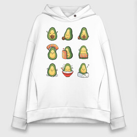 Женское худи Oversize хлопок с принтом Life Avocado в Петрозаводске, френч-терри — 70% хлопок, 30% полиэстер. Мягкий теплый начес внутри —100% хлопок | боковые карманы, эластичные манжеты и нижняя кромка, капюшон на магнитной кнопке | Тематика изображения на принте: avocado | casual | trend | авокадо | повседневность | тренд