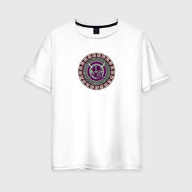 Женская футболка хлопок Oversize с принтом Ниндзя в Петрозаводске, 100% хлопок | свободный крой, круглый ворот, спущенный рукав, длина до линии бедер
 | знаки | круг | ниндзя | рисунок