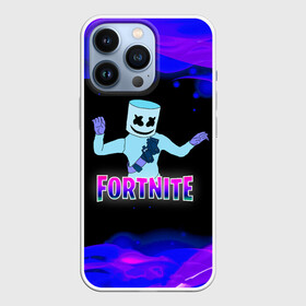 Чехол для iPhone 13 Pro с принтом Fortnite Marshmallow в Петрозаводске,  |  | Тематика изображения на принте: epic | fortnite | marshmallow | marshmello | битва | герои | градиент | детские | джокер | диджей | игра | игроман | карась | компьютерные | лого | логотипигры | маршмеллоу | маска | музыка | огонь | онлайн | персонажи