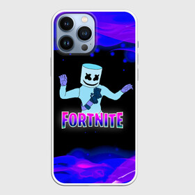 Чехол для iPhone 13 Pro Max с принтом Fortnite Marshmallow в Петрозаводске,  |  | Тематика изображения на принте: epic | fortnite | marshmallow | marshmello | битва | герои | градиент | детские | джокер | диджей | игра | игроман | карась | компьютерные | лого | логотипигры | маршмеллоу | маска | музыка | огонь | онлайн | персонажи