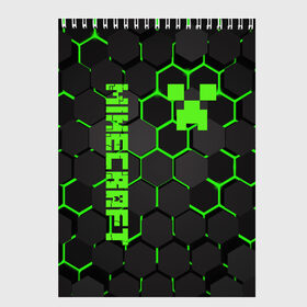 Скетчбук с принтом MINECRAFT CREEPER в Петрозаводске, 100% бумага
 | 48 листов, плотность листов — 100 г/м2, плотность картонной обложки — 250 г/м2. Листы скреплены сверху удобной пружинной спиралью | block | creeper | cube | minecraft | pixel | блок | геометрия | крафт | крипер | кубики | майнкрафт | пиксели