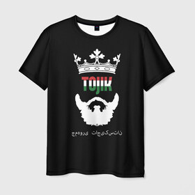 Мужская футболка 3D с принтом Таджикистан в Петрозаводске, 100% полиэфир | прямой крой, круглый вырез горловины, длина до линии бедер | Тематика изображения на принте: asia | beard | crown | emblem | flag | king | republic | stars | state | tajik | tajikistan | азия | борода | государство | звезды | король | корона | республика | таджик | таджикистан | флаг | царь | эмблема