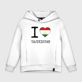 Детское худи Oversize хлопок с принтом Таджикистан в Петрозаводске, френч-терри — 70% хлопок, 30% полиэстер. Мягкий теплый начес внутри —100% хлопок | боковые карманы, эластичные манжеты и нижняя кромка, капюшон на магнитной кнопке | asia | coat of arms | flag | heart | i | love | ornament | patterns | republic | state | tajikistan | азия | герб | государство | люблю | орнамент | республика | сердце | таджикистан | узоры | флаг | я