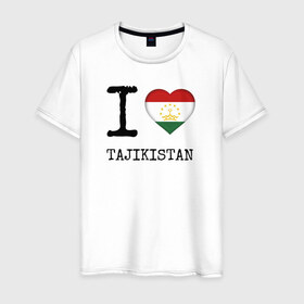 Мужская футболка хлопок с принтом Таджикистан в Петрозаводске, 100% хлопок | прямой крой, круглый вырез горловины, длина до линии бедер, слегка спущенное плечо. | asia | coat of arms | flag | heart | i | love | ornament | patterns | republic | state | tajikistan | азия | герб | государство | люблю | орнамент | республика | сердце | таджикистан | узоры | флаг | я