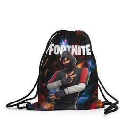 Рюкзак-мешок 3D с принтом FORTNITE x IKONIK в Петрозаводске, 100% полиэстер | плотность ткани — 200 г/м2, размер — 35 х 45 см; лямки — толстые шнурки, застежка на шнуровке, без карманов и подкладки | deadmau5 | fortnite | fortnite 2 | fortnite x маршмелло | ikonik | marshmello | ninja | ninja streamer | raven | travis scott | ворон | иконик | ниндзя | пили | рейвен | трэвис скотт | фортнайт