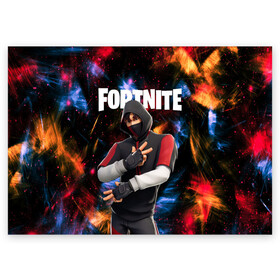 Поздравительная открытка с принтом FORTNITE x IKONIK в Петрозаводске, 100% бумага | плотность бумаги 280 г/м2, матовая, на обратной стороне линовка и место для марки
 | Тематика изображения на принте: deadmau5 | fortnite | fortnite 2 | fortnite x маршмелло | ikonik | marshmello | ninja | ninja streamer | raven | travis scott | ворон | иконик | ниндзя | пили | рейвен | трэвис скотт | фортнайт