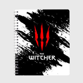 Тетрадь с принтом The Witcher в Петрозаводске, 100% бумага | 48 листов, плотность листов — 60 г/м2, плотность картонной обложки — 250 г/м2. Листы скреплены сбоку удобной пружинной спиралью. Уголки страниц и обложки скругленные. Цвет линий — светло-серый
 | esport | game | netflix | the witcher | американский сериал | ве витчер | ведьмак | геральт | игра | игры | киберспорт | кино | нетфликс | популярные иллюстрации | сериал | сериалы | фильмы | фэнтези