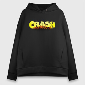 Женское худи Oversize хлопок с принтом Crash Bandicoot Logo (Z) в Петрозаводске, френч-терри — 70% хлопок, 30% полиэстер. Мягкий теплый начес внутри —100% хлопок | боковые карманы, эластичные манжеты и нижняя кромка, капюшон на магнитной кнопке | aku aku | bandicoot | cortex | crash | crash bandicoot | dr. neo cortex | naughty dog | tornado spin | бандикут | кортекс | крэш | тавна