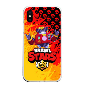 Чехол для iPhone XS Max матовый с принтом BRAWL STARS SURGE в Петрозаводске, Силикон | Область печати: задняя сторона чехла, без боковых панелей | brawl stars | crow | gale | leon | leon shark | max | nani | sally leon | shark | sprout | surge | tara | virus 8 bit | werewolf leon | акула | берли | бравл старс | ворон | макс | нани | оборотень