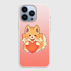 Чехол для iPhone 13 Pro с принтом Собака корги сердечко милота в Петрозаводске,  |  | градиент | контур | корги | любителю собак | миленько | мило | милота | пес | песик | рисунок | сердечко | собака | собакен | собачатнику | собачка | собачнику