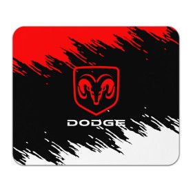 Коврик для мышки прямоугольный с принтом DODGE. в Петрозаводске, натуральный каучук | размер 230 х 185 мм; запечатка лицевой стороны | 2020 | auto | dodge | sport | авто | автомобиль | автомобильные | бренд | додж | марка | машины | спорт