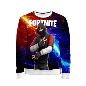 Детский свитшот 3D с принтом FORTNITE x IKONIK ФОРТНАЙТ ИКОНИК в Петрозаводске, 100% полиэстер | свободная посадка, прямой крой, мягкая тканевая резинка на рукавах и понизу свитшота | deadmau5 | fortnite | fortnite 2 | fortnite x маршмелло | ikonik | marshmello | ninja | ninja streamer | raven | travis scott | ворон | иконик | ниндзя | пили | рейвен | трэвис скотт | фортнайт