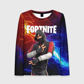 Женский лонгслив 3D с принтом FORTNITE x IKONIK | ФОРТНАЙТ ИКОНИК в Петрозаводске, 100% полиэстер | длинные рукава, круглый вырез горловины, полуприлегающий силуэт | deadmau5 | fortnite | fortnite 2 | fortnite x маршмелло | ikonik | marshmello | ninja | ninja streamer | raven | travis scott | ворон | иконик | ниндзя | пили | рейвен | трэвис скотт | фортнайт