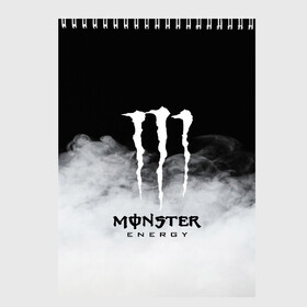 Скетчбук с принтом MONSTER ENERGY BLACK в Петрозаводске, 100% бумага
 | 48 листов, плотность листов — 100 г/м2, плотность картонной обложки — 250 г/м2. Листы скреплены сверху удобной пружинной спиралью | brend | green | monster energy | андреналин | бренд | зеленый | логотип | монстр | напиток | энергетик | энергия