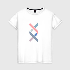 Женская футболка хлопок с принтом ДНК в Петрозаводске, 100% хлопок | прямой крой, круглый вырез горловины, длина до линии бедер, слегка спущенное плечо | dna | genotek | генетика | логотип | спираль