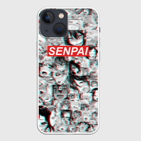Чехол для iPhone 13 mini с принтом SENPAI СЕНПАИ в Петрозаводске,  |  | ahegao | anime | kawai | kowai | oppai | otaku | senpai | sugoi | waifu | yandere | аниме | ахегао | ковай | культура | отаку | семпай | сенпай | тренд | яндере