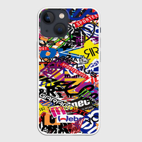 Чехол для iPhone 13 mini с принтом СТИКЕРБОМБИНГ в Петрозаводске,  |  | fashion | sticker bombing | мода | наклейки | стикербомбинг | стикеры | текстура