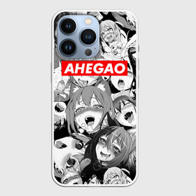 Чехол для iPhone 13 Pro с принтом Ахегао лица лого в Петрозаводске,  |  | Тематика изображения на принте: ahegao | kawai | kowai | oppai | otaku | senpai | sugoi | waifu | yandere | ахегао | ковай | отаку | семпай | сенпай | сэмпай | яндере