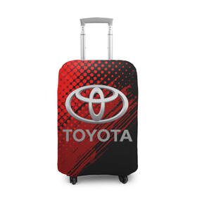 Чехол для чемодана 3D с принтом TOYOTA. в Петрозаводске, 86% полиэфир, 14% спандекс | двустороннее нанесение принта, прорези для ручек и колес | 2020 | auto | sport | toyota | авто | автомобиль | автомобильные | бренд | марка | машины | спорт | тойота