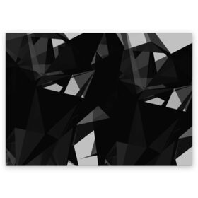 Поздравительная открытка с принтом Camo - Black & White в Петрозаводске, 100% бумага | плотность бумаги 280 г/м2, матовая, на обратной стороне линовка и место для марки
 | abstract | abstraction | color | geometry | polygon | polygonal | абстракция | геометрия | полигоны | психоделика