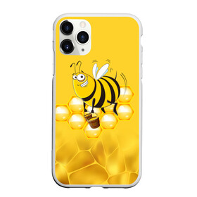 Чехол для iPhone 11 Pro Max матовый с принтом Лето. Пчелы. Мед в Петрозаводске, Силикон |  | Тематика изображения на принте: лето | мед | насекомые | пчела | соты | улей