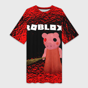 Платье-футболка 3D с принтом Roblox piggy Свинка Пигги. в Петрозаводске,  |  | game | gamer | logo | minecraft | piggi | roblox | simulator | игра | конструктор | лого | пигги | свинья | симулятор | строительство | фигура