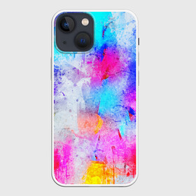 Чехол для iPhone 13 mini с принтом НЕОНОВЫЕ ПОТЕРТОСТИ в Петрозаводске,  |  | abstraction | watercolor | абстракция красок | акварель | брызги красок | живопись | краска | потертость красок | размытые краски | текстуры | яркие краски