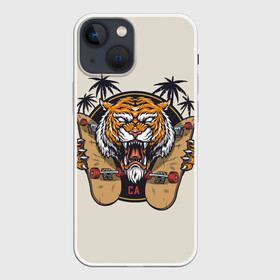 Чехол для iPhone 13 mini с принтом Скейтер (Z) в Петрозаводске,  |  | extreme | extrime | pro skater | summer | tiger | арт | животные | звери | зверь | картинка | кошка | крупная кошка | лето | пляж | рисунок | скейт | скейтер | скейтеры | скейты | тигр | экстрим
