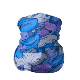 Бандана-труба 3D с принтом косяк рыб крупно рисунок в Петрозаводске, 100% полиэстер, ткань с особыми свойствами — Activecool | плотность 150‒180 г/м2; хорошо тянется, но сохраняет форму | арт | косяк | много | морские жители | морской | подводный мир | рисунок | рыбки | рыбы | синий | фиолетовый