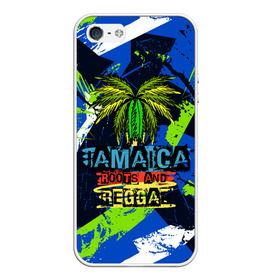 Чехол для iPhone 5/5S матовый с принтом Jamaica Roots and reggae в Петрозаводске, Силикон | Область печати: задняя сторона чехла, без боковых панелей | Тематика изображения на принте: jamaica | reggae | roots | летняя | лето | надпись | пальма | раста | регги | рэгги | текст | фраза | ямайка