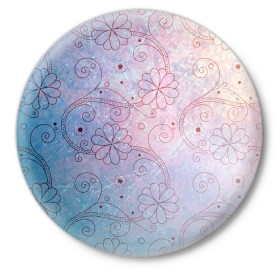 Значок с принтом Нежные цвета в Петрозаводске,  металл | круглая форма, металлическая застежка в виде булавки | арт | вектор | нежные цвета | переход цветов | плавный переход | рисунок | розовый | фиолетовый