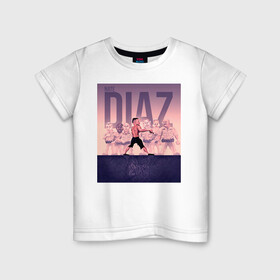 Детская футболка хлопок с принтом Нейт Диаз(Nate Diaz) в Петрозаводске, 100% хлопок | круглый вырез горловины, полуприлегающий силуэт, длина до линии бедер | арт. | бои | бокс | единоборства | мма