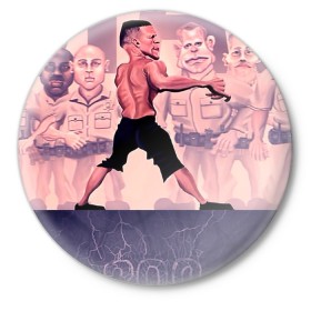 Значок с принтом Нейт Диаз(Nate Diaz) в Петрозаводске,  металл | круглая форма, металлическая застежка в виде булавки | арт. | бои | бокс | единоборства | мма