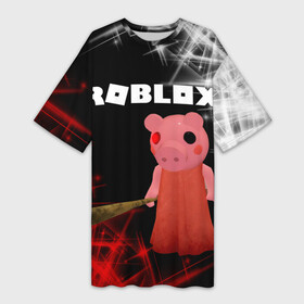 Платье-футболка 3D с принтом ROBLOX: PIGGI. в Петрозаводске,  |  | game | gamer | logo | minecraft | piggi | roblox | simulator | игра | конструктор | лого | пигги | свинья | симулятор | строительство | фигура