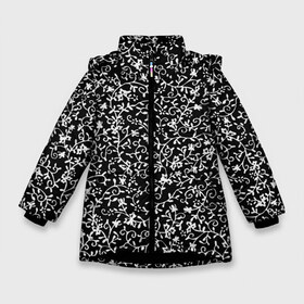 Зимняя куртка для девочек 3D с принтом Узоры Черно-белые в Петрозаводске, ткань верха — 100% полиэстер; подклад — 100% полиэстер, утеплитель — 100% полиэстер. | длина ниже бедра, удлиненная спинка, воротник стойка и отстегивающийся капюшон. Есть боковые карманы с листочкой на кнопках, утяжки по низу изделия и внутренний карман на молнии. 

Предусмотрены светоотражающий принт на спинке, радужный светоотражающий элемент на пуллере молнии и на резинке для утяжки. | earth | flowers | forest | neon | без надписей | весенняя | весна | зелень | земля | зима | зимняя | искусство | космос | краски | лес | летняя | лето | море | неон | океан | осенняя | природа | приятная | растения