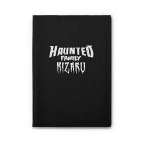 Обложка для автодокументов с принтом KIZARU HAUNTED FAMILY в Петрозаводске, натуральная кожа |  размер 19,9*13 см; внутри 4 больших “конверта” для документов и один маленький отдел — туда идеально встанут права | family | haunted | kizaru | кизару | фэмили | хаунтед