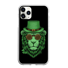 Чехол для iPhone 11 Pro Max матовый с принтом ЛЕВ ИРЛАНДЕЦ в Петрозаводске, Силикон |  | irish | lion | pride | зеленый | ирландия | клевер | лев | прайд | царь зверей | шляпа