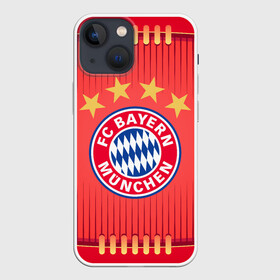 Чехол для iPhone 13 mini с принтом BAYERN MUNCHEN. в Петрозаводске,  |  | fc | fc bayern munich | football | football club | sport | клуб германии | мюнхен | немецкий футбольный клуб | спорт | уефа | униформа | фирменные цвета | фк | футбол | футбольный клуб | футбольный клуб бавария