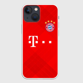 Чехол для iPhone 13 mini с принтом BAYERN MUNCHEN. в Петрозаводске,  |  | fc | fc bayern munich | football | football club | sport | клуб германии | мюнхен | немецкий футбольный клуб | спорт | уефа | униформа | фирменные цвета | фк | футбол | футбольный клуб | футбольный клуб бавария