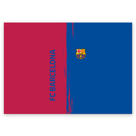 Поздравительная открытка с принтом BARSELONA. в Петрозаводске, 100% бумага | плотность бумаги 280 г/м2, матовая, на обратной стороне линовка и место для марки
 | fc | fc barcelona | football | football club | sport | барса | испанский футбольный клуб | спорт | уефа | униформа | фирменные цвета | фк | фк барселона | футбол | футбольный клуб