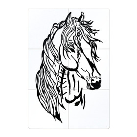 Магнитный плакат 2Х3 с принтом Конь Art в Петрозаводске, Полимерный материал с магнитным слоем | 6 деталей размером 9*9 см | black | casual | cowboy | horse | арт | голова | грива | дикие | единорог | жеребец | животные | звери | кобыла | ковбой | конь | краски | лошадка | лошадь | мерин | мустанг | парнокопытные | пегас | пони | рисунок